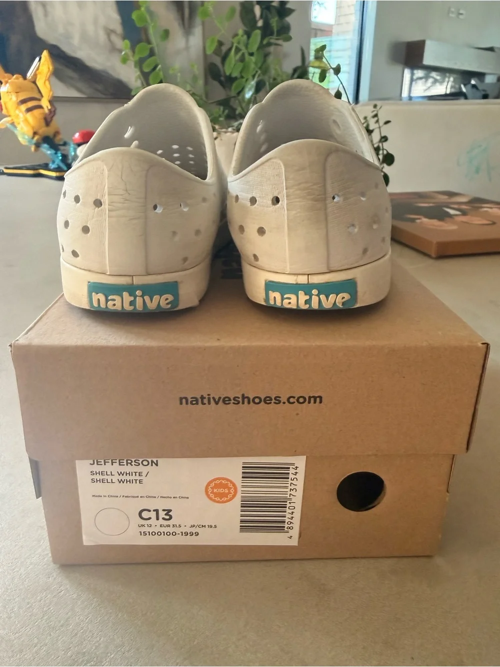 Native Kids Slip-On Sneakers in Shell White